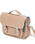 Leather Midi Satchel - Iced Coffee