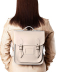 Handmade Leather City Backpack - Iced Coffee