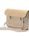 Handmade Leather Satchel - Iced Coffee