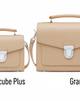 Handmade Leather Sugarcube Handbag - Iced Coffee