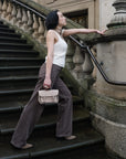 Handmade Leather Micro Satchel - Iced Coffee
