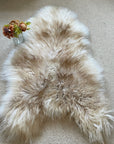 Luxury Icelandic Latté sheepskin rug, 100% natural brown tipped white fur, premium handcrafted home decor by Wildash London at brixbailey.com