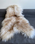 Premium Icelandic Latté Sheepskin Rug, 100% Natural Brown Tipped White Fur, Luxury Handcrafted Home Decor, Soft Thick Fleece by Wildash London at brixbailey.com