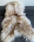 Luxury Icelandic Latté sheepskin rug, 100% natural brown tipped white fur, premium handcrafted home decor, soft and cozy by Wildash London at brixbailey.com