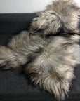 Luxury Icelandic natural light grey sheepskin, premium undyed longhair fleece, sustainably tanned, large size, soft and sumptuous by Wildash London at brixbailey.com