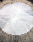 Premium Icelandic sheepskin roundie seat cover in dove grey, 35cm, luxury natural British sheepskin, handcrafted, sustainable, hypoallergenic by Wildash London at brixbailey.com