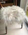 Luxury premium British sheepskin seat cover, 100% natural hypoallergenic fur, handcrafted sustainable eco-friendly, best-selling dove grey roundie by Wildash London at brixbailey.com