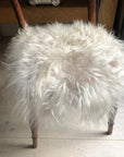 Luxury premium British sheepskin seat cover, handcrafted natural dove grey roundie, sustainable hypoallergenic fur, stylish and cozy by Wildash London at brixbailey.com