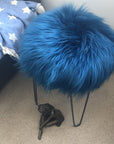 Luxury Icelandic sheepskin seat cover, rich turquoise blue, premium natural fur, handcrafted, sustainable, hypoallergenic by Wildash London at brixbailey.com