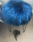 Luxury Icelandic sheepskin seat cover, rich turquoise blue, premium natural sheepskin, handcrafted, stylish, best-selling by Wildash London at brixbailey.com