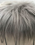 Luxury Icelandic sheepskin round seat cover, premium warm grey, handcrafted, natural organic free-range hide, 35cm by Wildash London at brixbailey.com