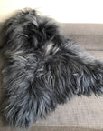Premium Icelandic Sheepskin Rug in Graphite Grey, long fur luxury, sustainable, handcrafted, best-selling, stylish home decor by Wildash London at brixbailey.com