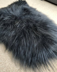 Premium Icelandic Sheepskin Rug in Graphite Grey, luxury long fur ethically sourced, stylish home decor, best-selling sustainable sheepskin by Wildash London at brixbailey.com