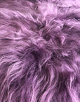 Luxury Icelandic sheepskin rug in African Violet Purple, premium long fur throw, ethically sourced, best-selling large sheepskin by Wildash London at brixbailey.com