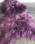 Luxury Icelandic sheepskin rug, African Violet Purple, premium long fur throw, ethically sourced, large handcrafted sheep hide by Wildash London at brixbailey.com