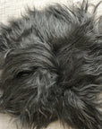 Luxury natural black Icelandic sheepskin seat cover, premium undyed fur, handcrafted, hypoallergenic, sustainable, machine washable by Wildash London at brixbailey.com