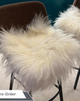 Luxury natural white Icelandic sheepskin seat cover, premium undyed fleece, 37cm square, handcrafted sustainable hypoallergenic fur by Wildash London at brixbailey.com