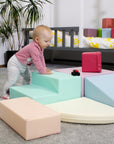 Soft Play Pastel Corner Climber Foam Block Set for Kids