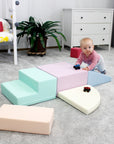 Soft Play Pastel Corner Climber Foam Block Set for Kids