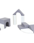 Soft Play Ten Foam Block Set Grey and White