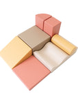 Seven Piece Soft Play Foam Block Set in Pastel Pink