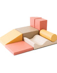 Seven Piece Soft Play Foam Block Set in Pastel Pink