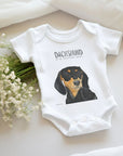 Mischievous Hot Dog Baby Bodysuit – Too Cute to Handle! Black & Tan Dachshund