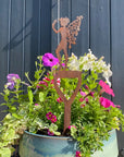 Rusty Metal Fairy On A Spade Garden Decortaion
