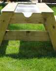 Premium 2-in-1 Sensory Play and Picnic Bench for Kids, Durable Pine Wood Outdoor Table with Removable Trays for Sand Water and Rice by Vincabel's Playground at brixbailey.com