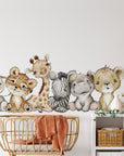 Baby Giraffe Lion Elephant Wall Sticker | Jungle Animal Nursery Decor