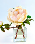Peony Flower Arrangement in Glass Vase - 10"