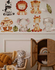 Jungle Wall Decals | Safari Animal Nursery Decor | Kids Room Decal | Reusable and Removable Wall Stickers