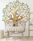 Fairy Tree House Wall Decal | Magical Wildflower Garden Floral and Fairy Wall Sticker - 3 Sizes Available