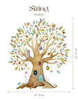 Fairy Tree House Wall Decal | Magical Wildflower Garden Floral and Fairy Wall Sticker - 3 Sizes Available