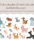 Cute Dog Wall Decals Set for Kids Room Nursery | Self-Adhesive Peel & Stick Dog Stickers