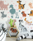 Cute Dog Wall Decals Set for Kids Room Nursery | Self-Adhesive Peel & Stick Dog Stickers