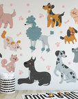 Cute Dog Wall Decals Set for Kids Room Nursery | Self-Adhesive Peel & Stick Dog Stickers