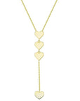 Gold Lariat Heart Dangle Necklace