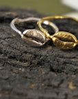 Silver Coffee Ring, Gold-Plated Sterling Silver Jewelry, Coffee Bean Ring, Gift for Her, Birthday Gift for Women, Handmade Jewelry-3