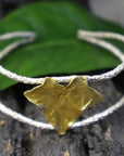 Real Ivy Leaf Gold Cuff Bracelet, Handmade Nature Jewelry, Organic Forest Cuff, Gift for Wisdom & Friendship, 14K Gold Plated Sterling Silver 925