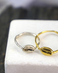 Silver Coffee Ring, Gold-Plated Sterling Silver Jewelry, Coffee Bean Ring, Gift for Her, Birthday Gift for Women, Handmade Jewelry-2