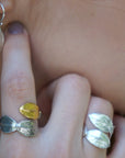 Rose Leaf Ring: Handmade Nature Jewelry (Adjustable Silver or Gold)-0