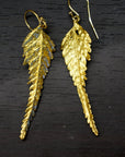 Fern Leaf Earrings: 14K Gold Plated Sterling Silver Drop-3