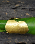 Real Ivy Leaf Adjustable Ring, 14K Gold Plated Brass Band, Handmade Jewelry Gift, Birthday Gift for Women, Boho Fashion Eco Accessory