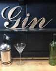 Rustic Distressed Gold Metal Gin Sign