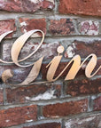 Rustic Distressed Gold Metal Gin Sign