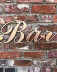 Distressed Gold Metal Home Or Garden Bar Sign Decoration