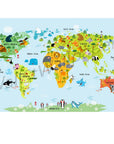 The Whole Wide World Map Wall Mural, Self adhesive removable wallpaper, peel and stick, temporary wallpaper, wall art