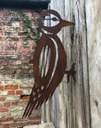 Rusty Metal Woodpecker Garden Decoration