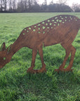 Rusty Metal Deer Garden Statue Lawn Decoration